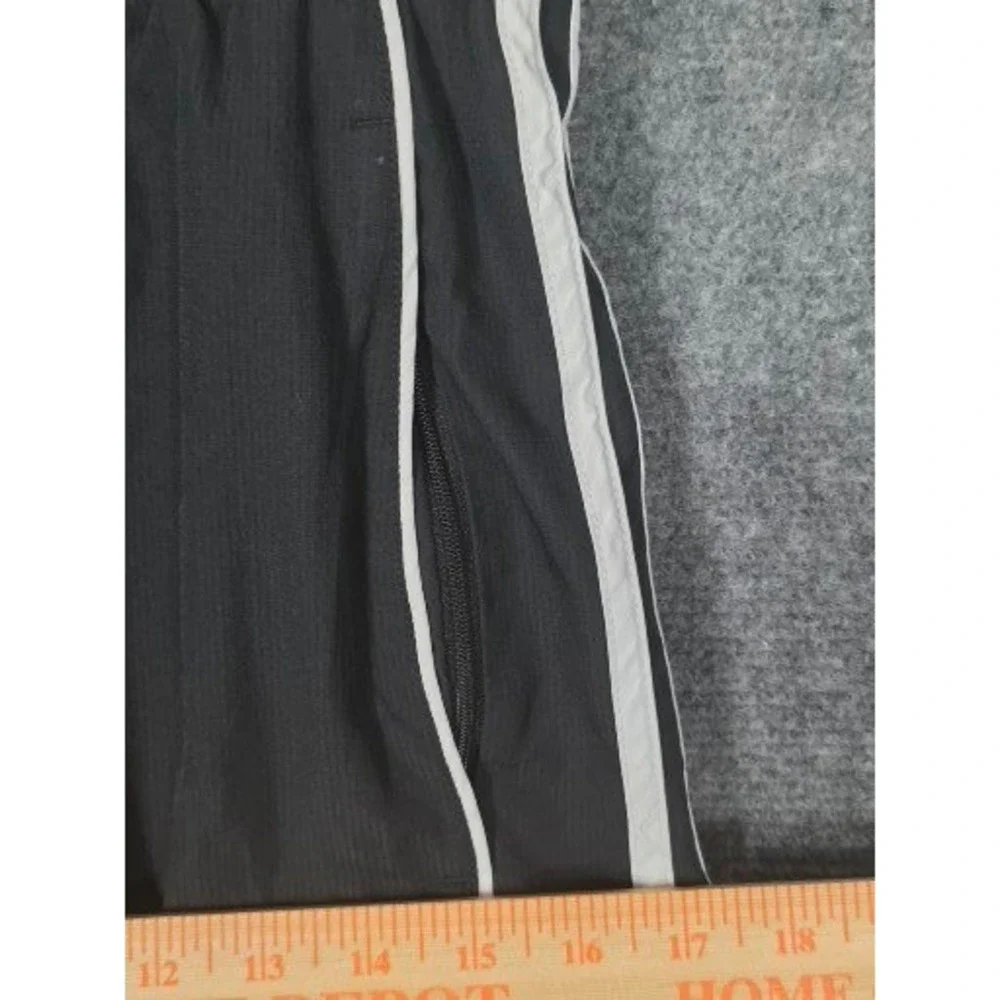 Adidas Men's Black Track Pants Joggers White Stripes Zip‎ Pockets Size M Classic
